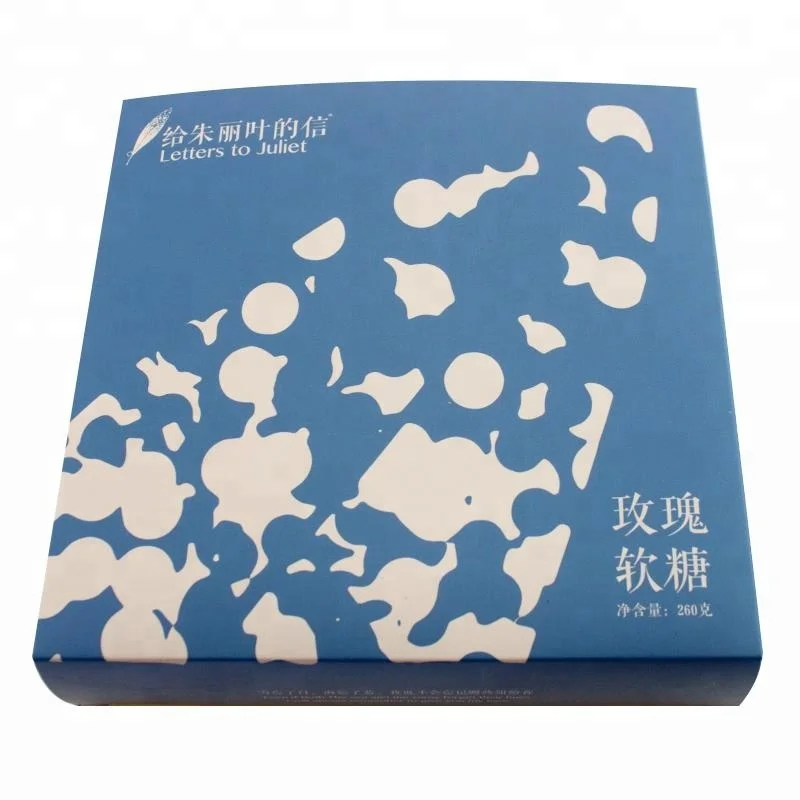 Пользовательские фантазии синий складной бумажная упаковка коробка для конфет