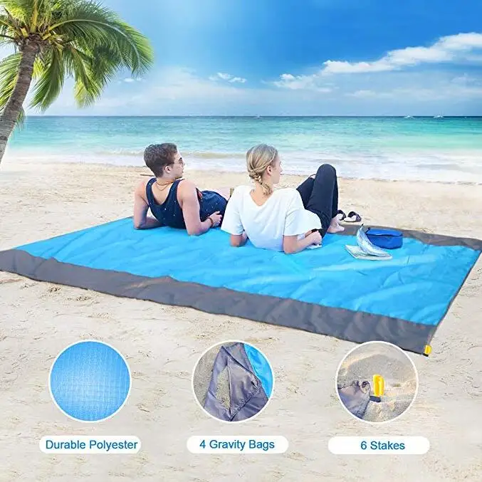 Extra Large Waterproof Beach Mat-Lightweight Quick Dry Sand Free Beach Blanket 