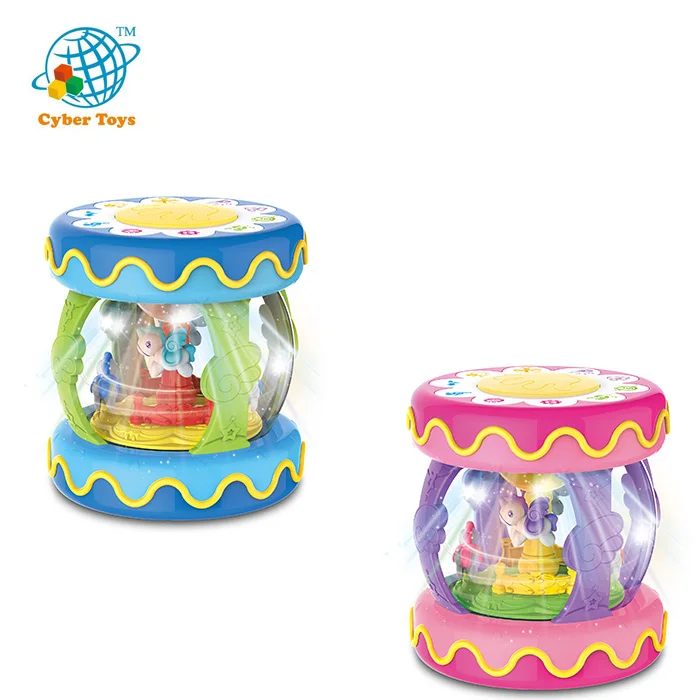 Музыкальный барабан в комплекте круглая Китайская Игрушка детский музыкальный инструмент ручной с подсветкой