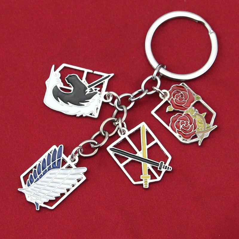 Anime Keychain Attack on Titans Badge Pendant Key Chain