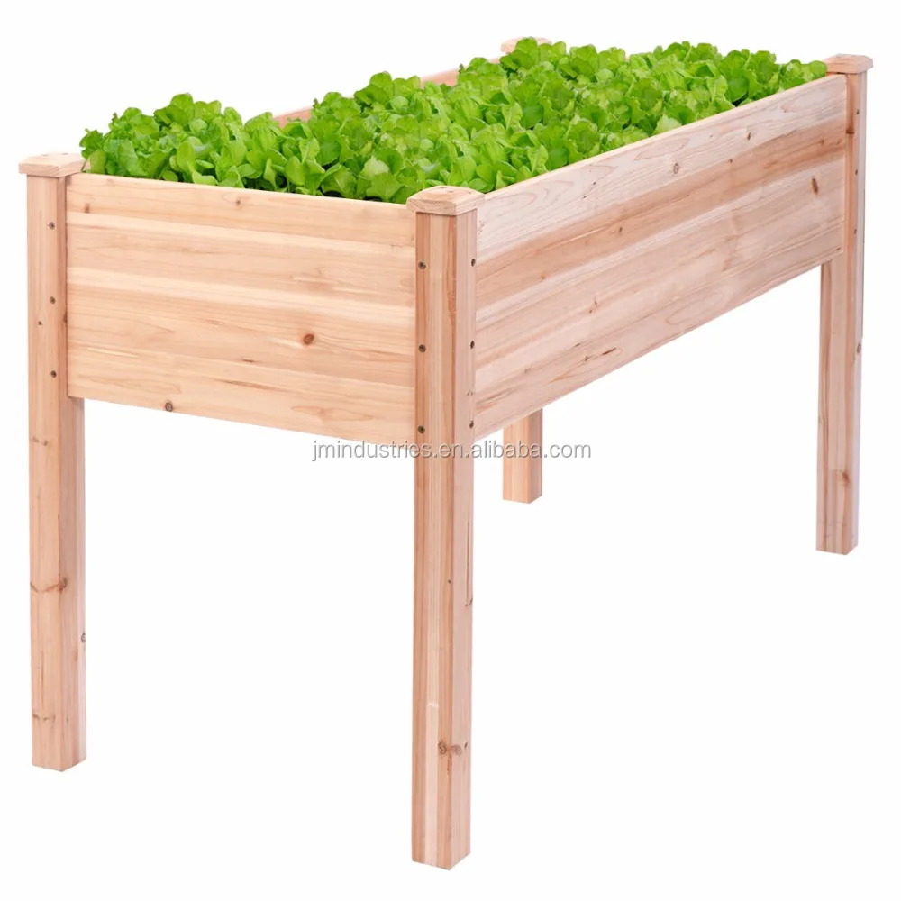 Biancheria da letto erbe semi ortaggi 25CM High SOLLEVATO Letto in legno da giardino fioriera 