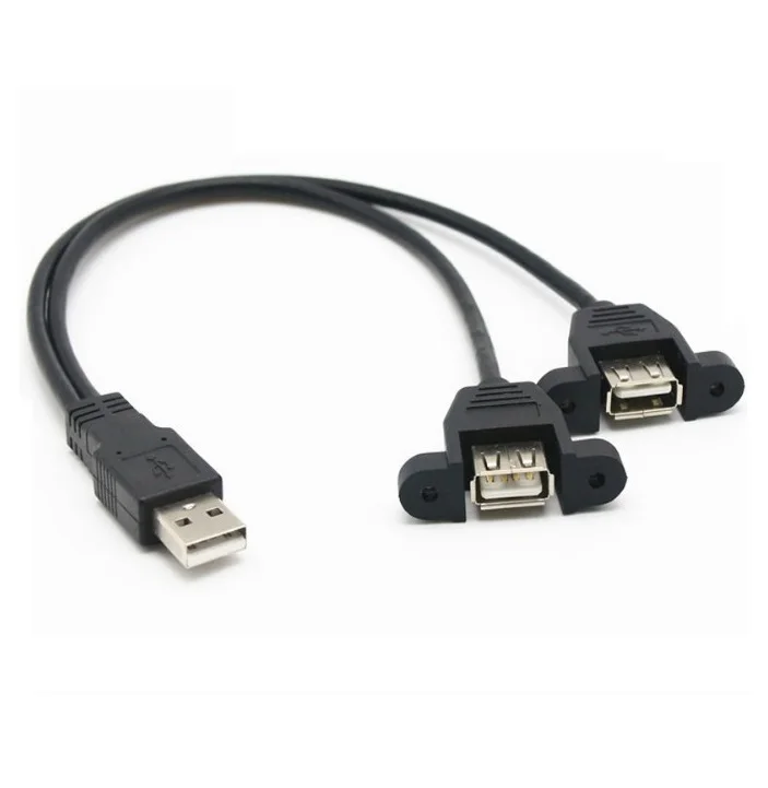 Panel Mount USB 2 Way Splitter Charging Cable