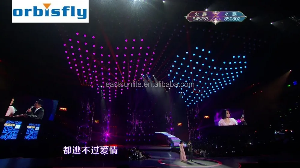 3D Stage Lighting DMX 512 Kinetic Lighting System DMX Winch RGB Ball Light