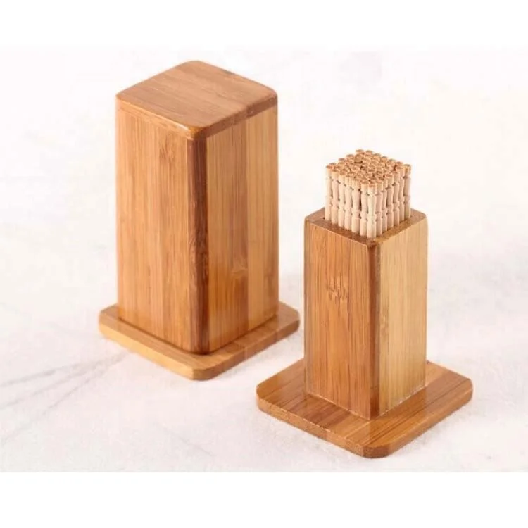 
Сделано в Китае, новинка, персональная деревянная бамбуковая коробка для зубочисток, бамбуковый Держатель Для Зубочисток 