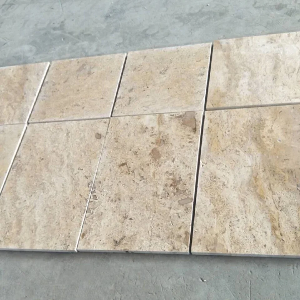 French Pattern Sets Golden Travertine Tiles