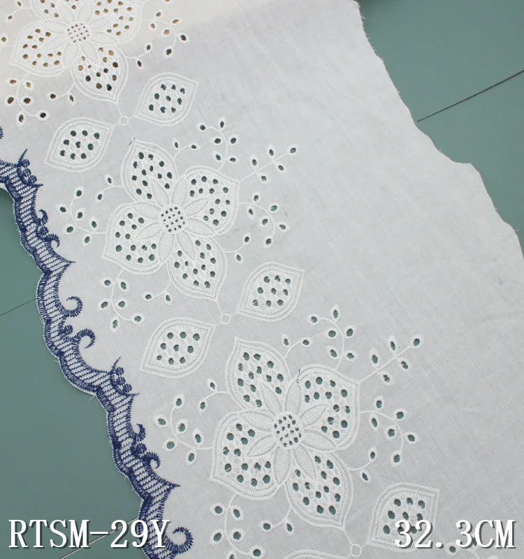 3"/7cm White/TwoTone Cotton Broderie Anglaise Gathered Lace *FREE 1st CLASS* 