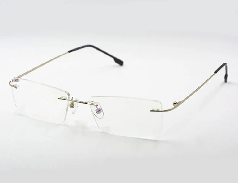 Titanium Memory Flexible Rimless Frame Eyeglasses Optical Prescription Glasses for Women and Men Frame Shape Custom Glasses