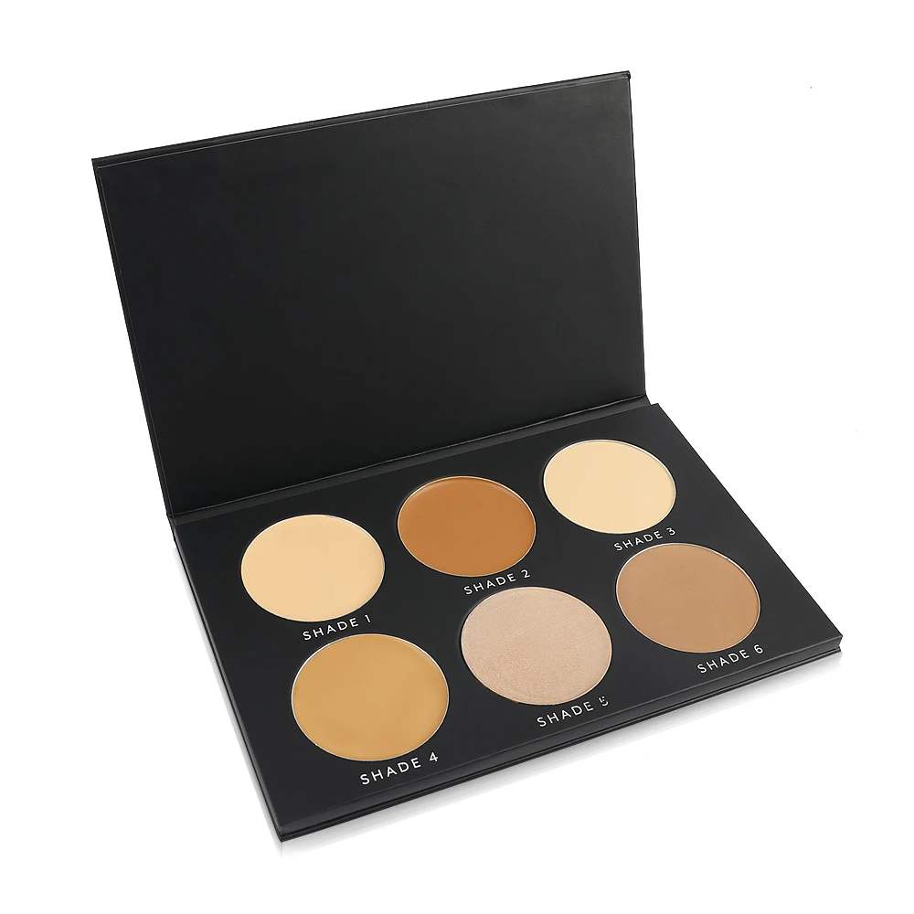 6-Color Contour Kit with Cream Highlighting Powder Palette for Dark Skin Tone for Daily