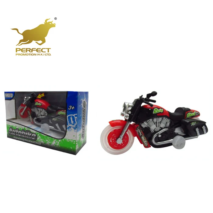 Friction 5.75" Powered Motorcycles With Rider Drive Head Power Speed Toy Red