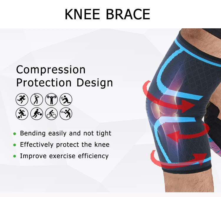 Knee Sleeve With Antislip Strip High Elastic Knee Brace For Joint Pain ...