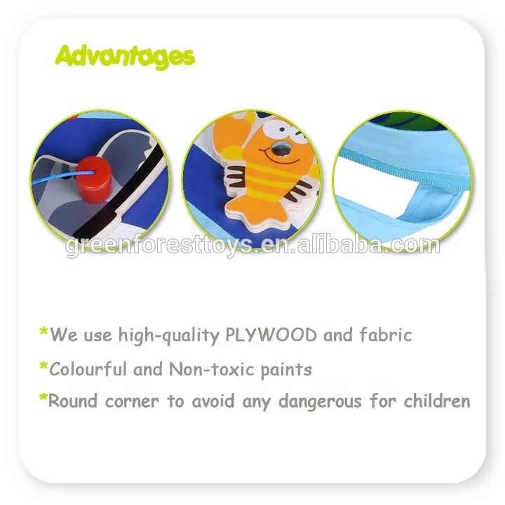 Детская игрушка для рыбалки деревянная Магнитная с сумкой хранения игра