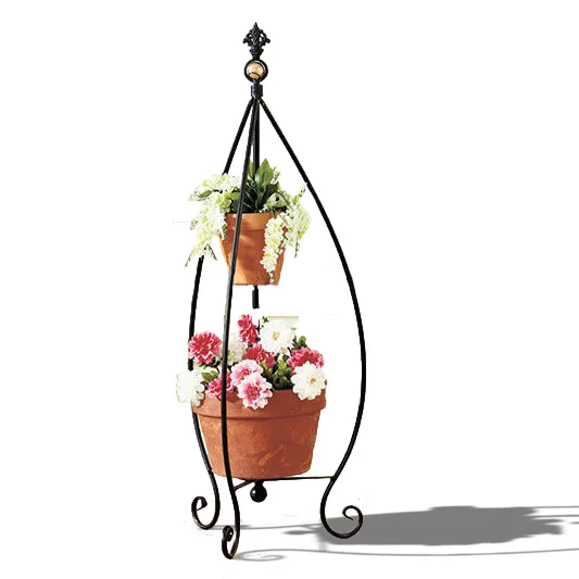 2 Tier Metal Wedding Artificial Hanging Iron  Flower Pot Stand