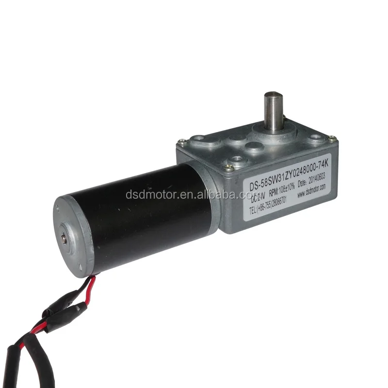 DSD Motor 12V 24V DC Worm Gear Motor na May 58mm Gearbox High Power 10nm Torque DC Motor