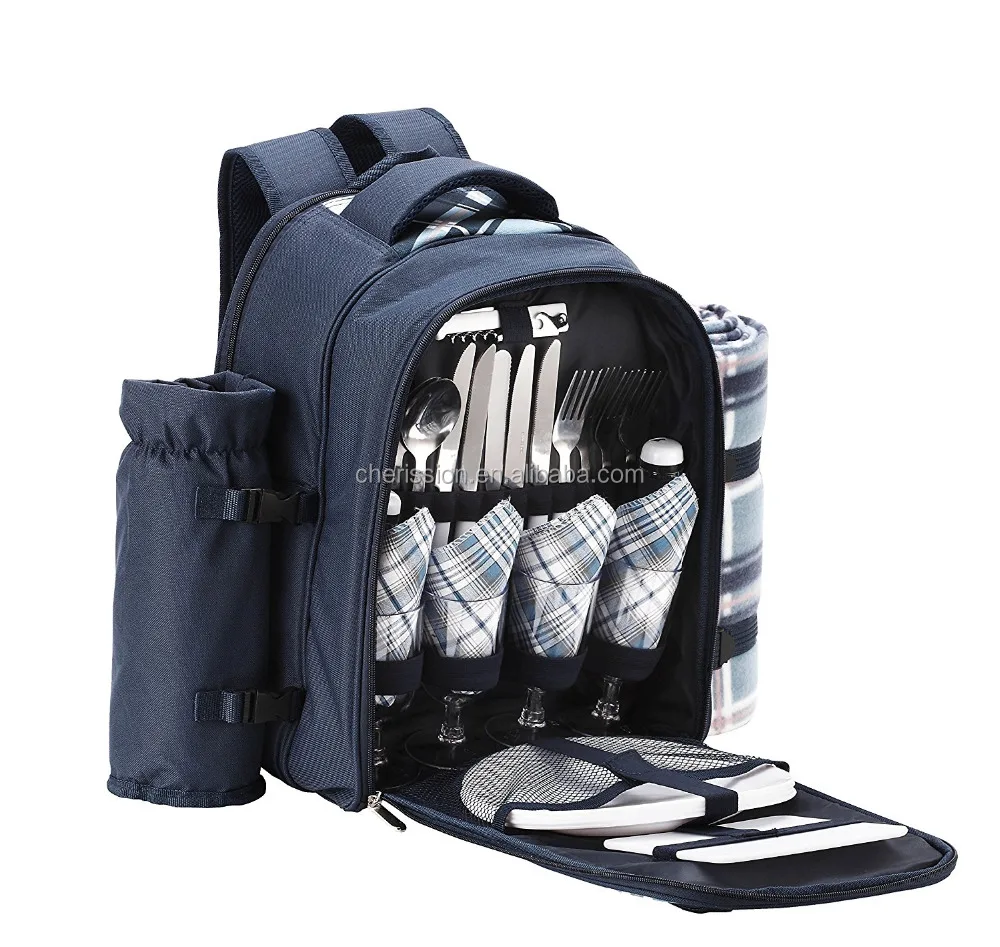 Source 4 Person Set Pack Picnic Backpack Waterproof Insulated