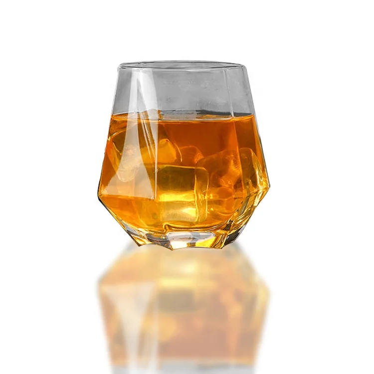 Material Unique Stemless Tumbler Hexagon Whiskey Glass