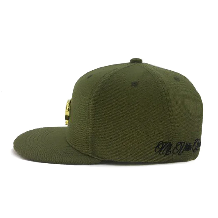 High Quality Custom Metal Plate Snapback Hat  Unisex Wholesale Customization