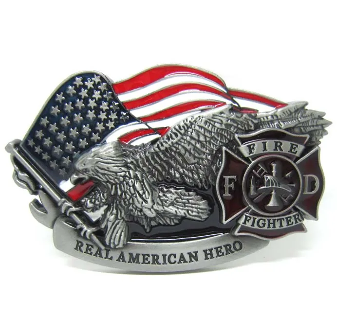 United States U.S Army American Hero Eagle Flag Belt Buckle 