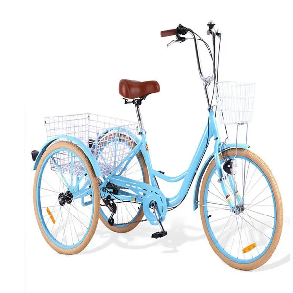 High Quality Adult Tricycle Heavy Duty Wheel Tricycle with Kids Seat for  Adult Aluminum Alloy Frame Adult Tricycle Food Cargo