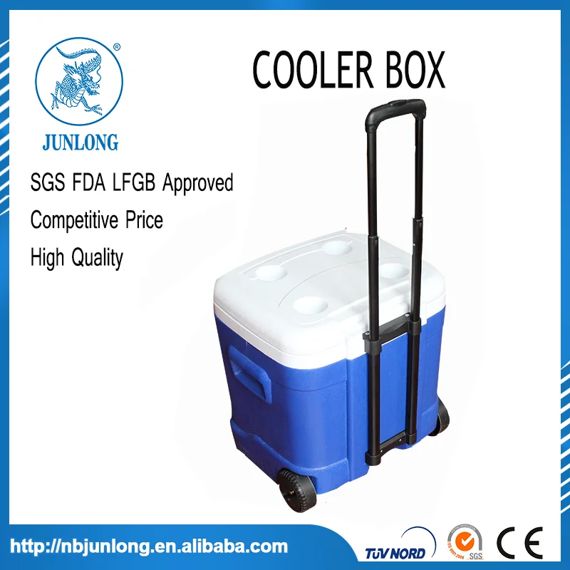 Large Plastic Standing Mobile Portable 55L Ice Coolers Box on Wheels