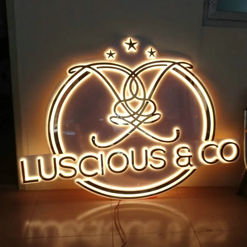 Outdoor Remote Control RGB Lighting Sign Custom Led 3D Shop Name Glow Sign Board