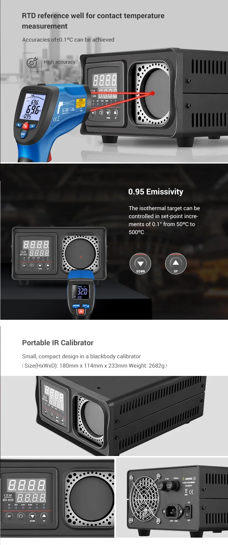 Wholesale CEM BX 500 Professional Portable IR Thermometer Infrared
