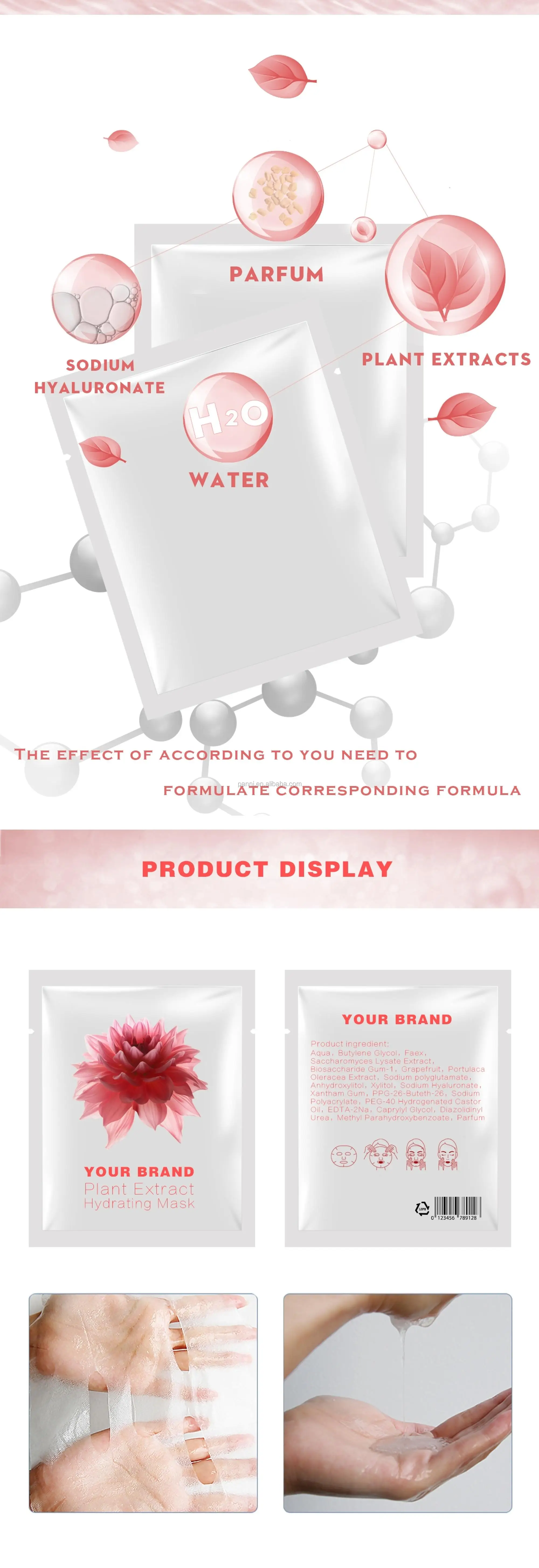 Private Label Skin Care Facial Mask Whitening Moisturizing Hydrating