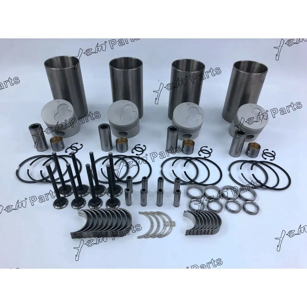 K4E Engine Overhaul Kit With Cylinder Liner Piston Rings Set Engine Bearings Valves for Mitsubishi 5