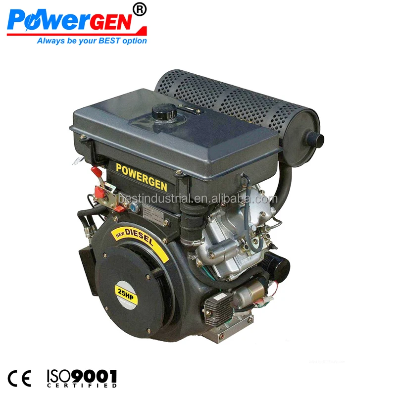 25HP Air-Cooled Twin Cylinder Vertical Shaft Diesel Engine - China