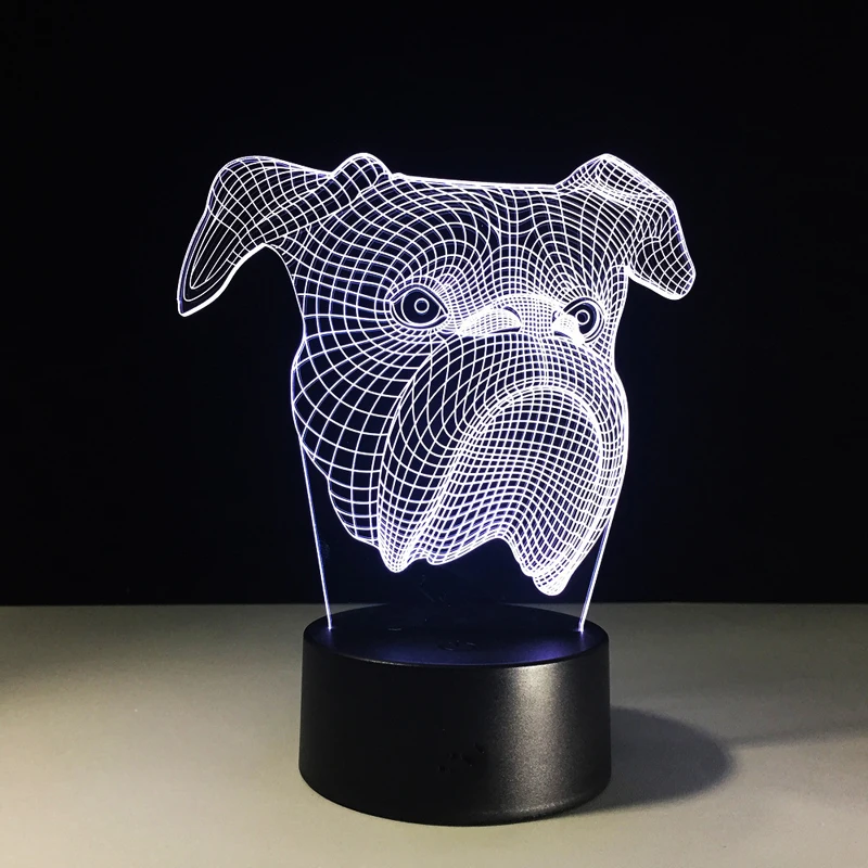 3d-ночник в виде головы пекинской собаки, цветная сенсорная светодиодная настольная лампа, подарок на заказ, атмосферная лампа, подарок для ребенка