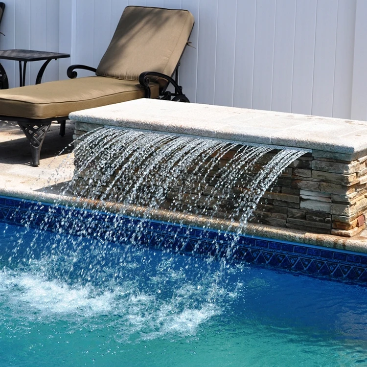 Indoor/Outdoor Acrylic Waterfall Fountain Garden Ornaments LED Lighted Solar Powered Wall Mount Blades for Swimming Pool