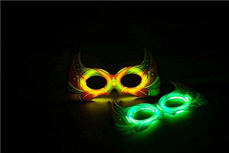 Flashing rainbow Multi Color Glowing in the Dark Eye Mask Halloween Glow Stick Eye Mask