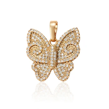 31573 Luxury free shipping Butterfly 18k gold plated fashion custom pendant for women
