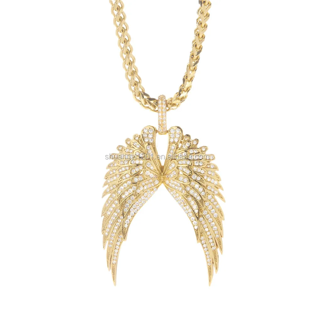 Stainless Steel Metal Rhinestone Angel 