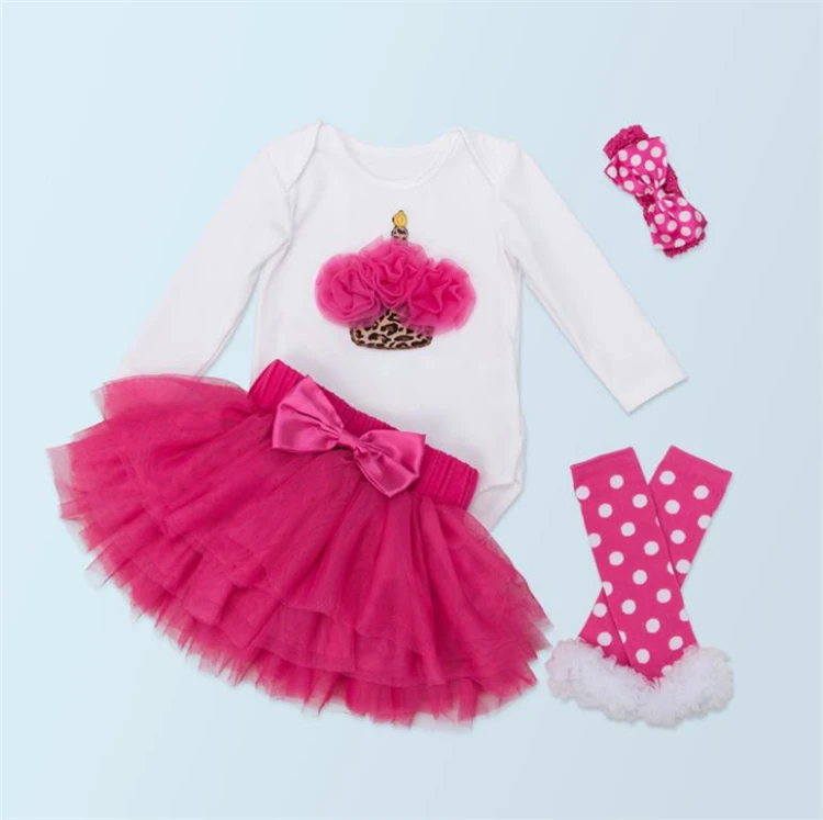 Милое Платье-пачка для маленьких девочек LSF24, комбинезон для малышей, Детский комбинезон с оборками, наряды, одежда для маленьких девочек, 4 шт. в комплекте