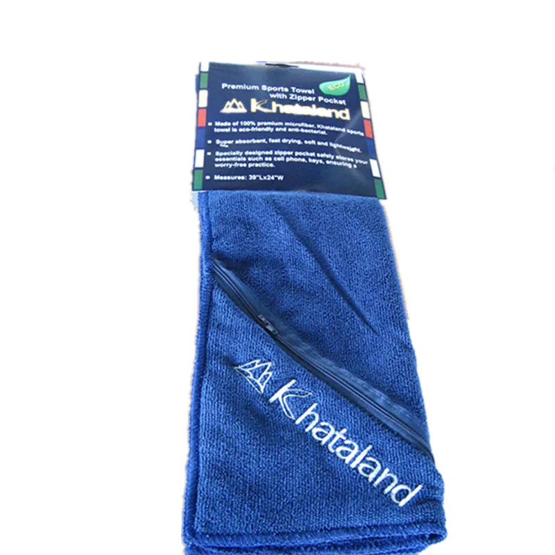 absorbent cheap microfiber hand towel with zipper pocket - buy