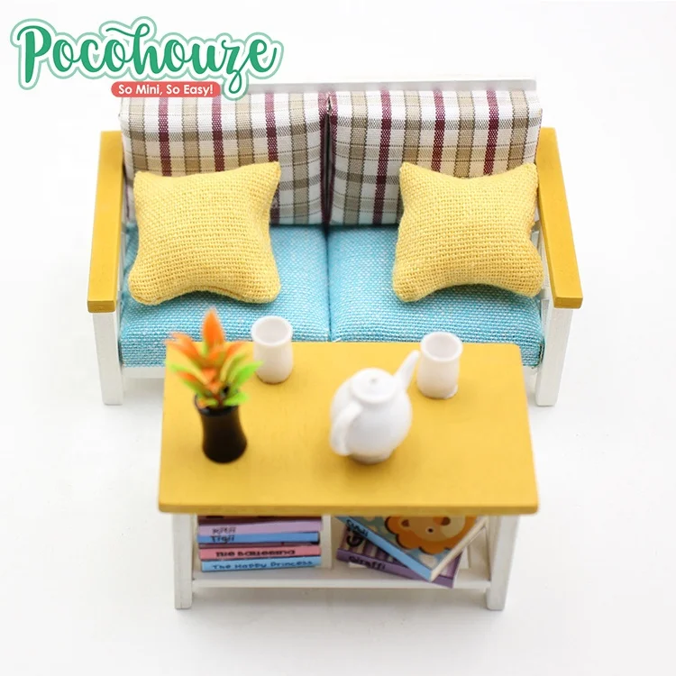 Новый дизайн, детский деревянный кукольный домик «сделай сам», набор миниатюрной мебели, игрушка