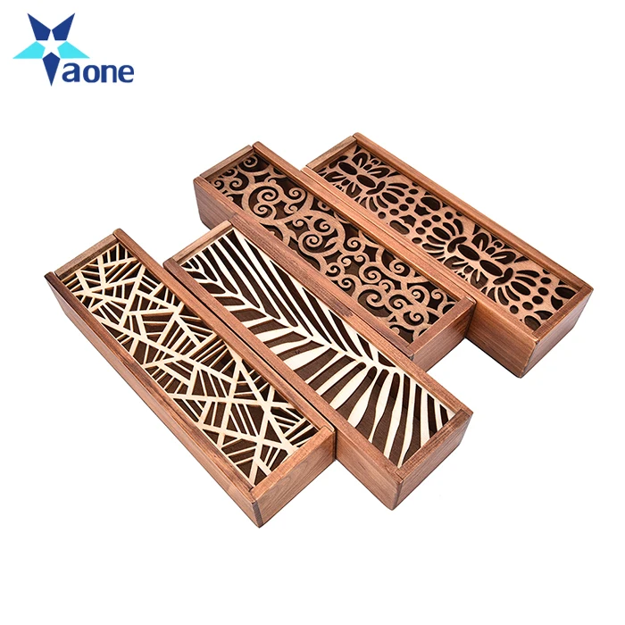 Multifunction Storage Box Hollow Wood Pencil Case Wooden Pencil Box Pencil Cases School Gift Kawaii Stationery Large Capacity