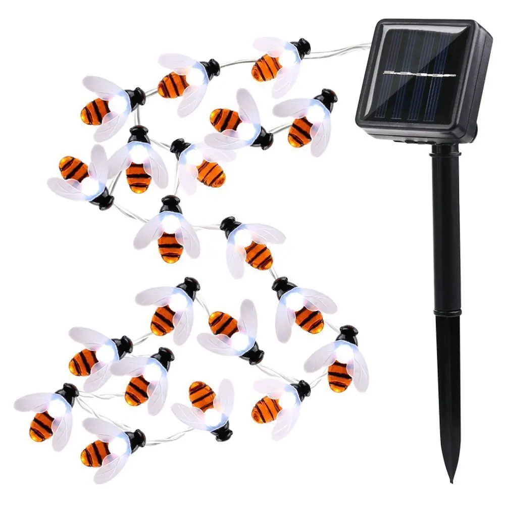 Solar String Lights 20led Outdoor Waterproof Simulation Honey Bees Decor Xmas for sale online