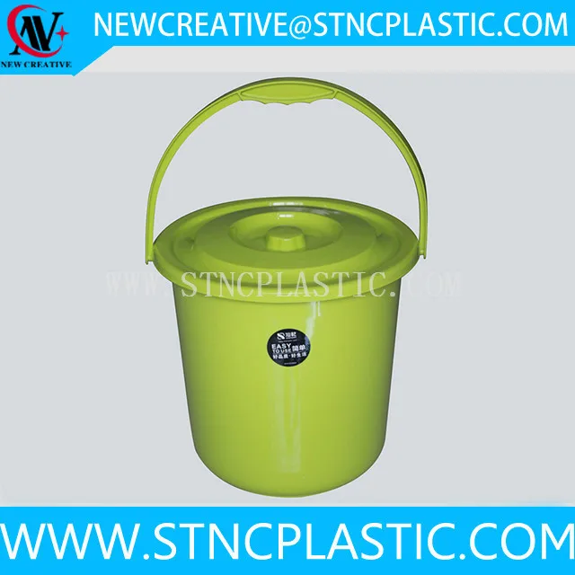 Large Round Plastic Water Bucket with Lid  21L Pail with Handle