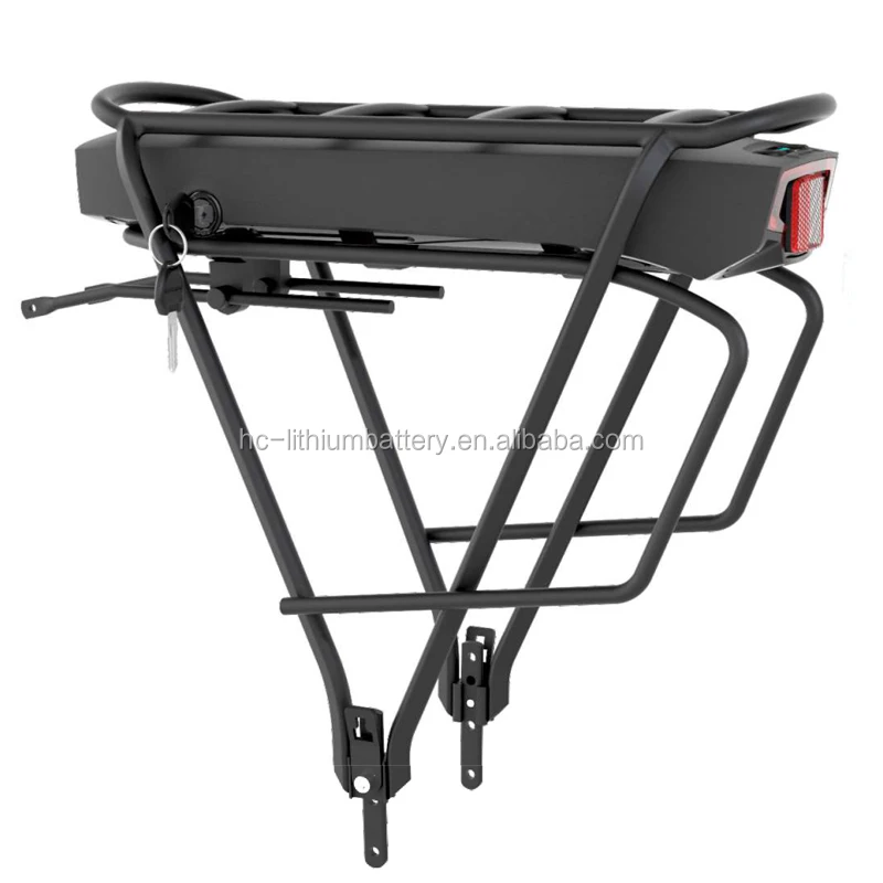 36V 10AH Lithium Battery for Electric Bicycle - Rear Rack Ebike Battery ...