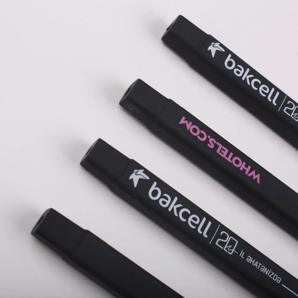 Фирменные высококачественные матовые черные печатные ручки для шариковых ручек с логотипом