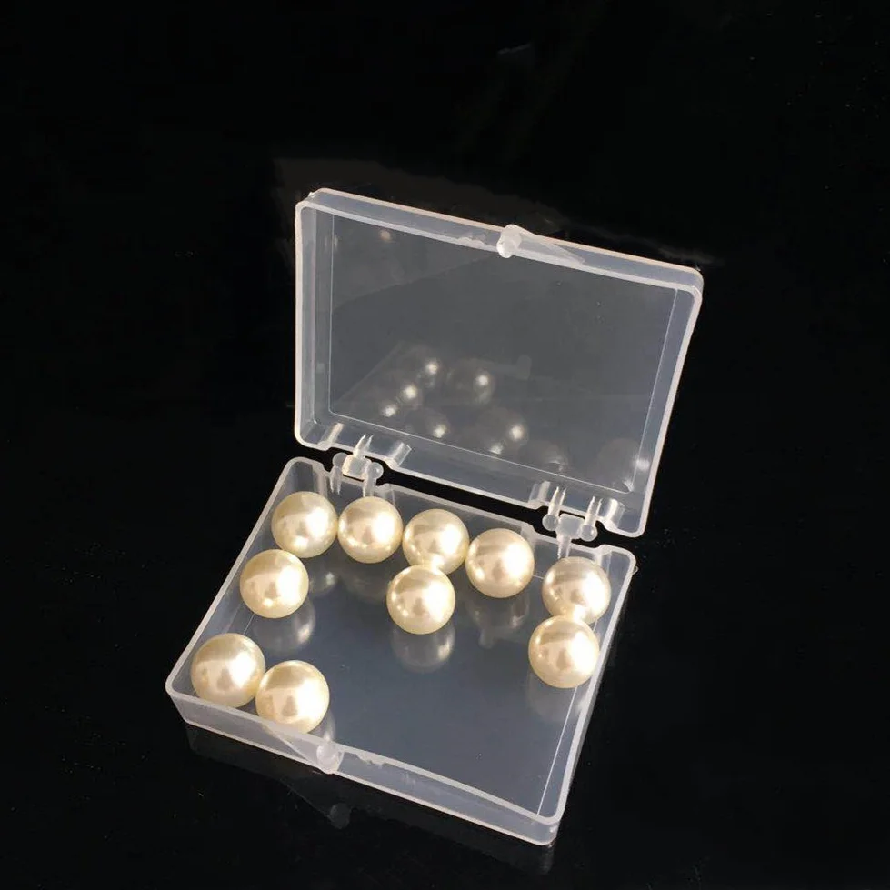 Small Clear PP Plastic Storage Container Lock Mini Square Design Recyclable Customizable Size 50x34x10mm for Jewelry Storage