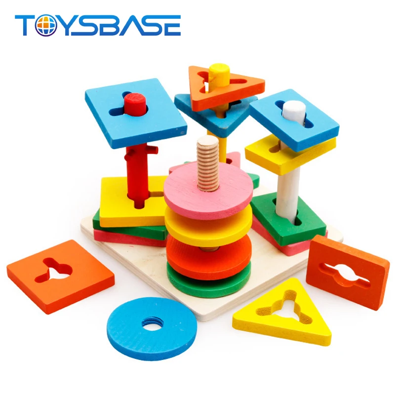 Деревянный шест геометрической формы обучающий инструмент Детская игрушка Детские Развивающие деревянные игрушки