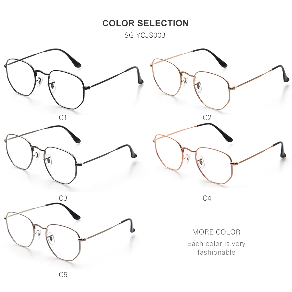 Fashion Irregular Spectacle Eyewear Factory Supply Hexagon Metal Optical Frame With Magnetic Polarized Clip on Sunglasses
