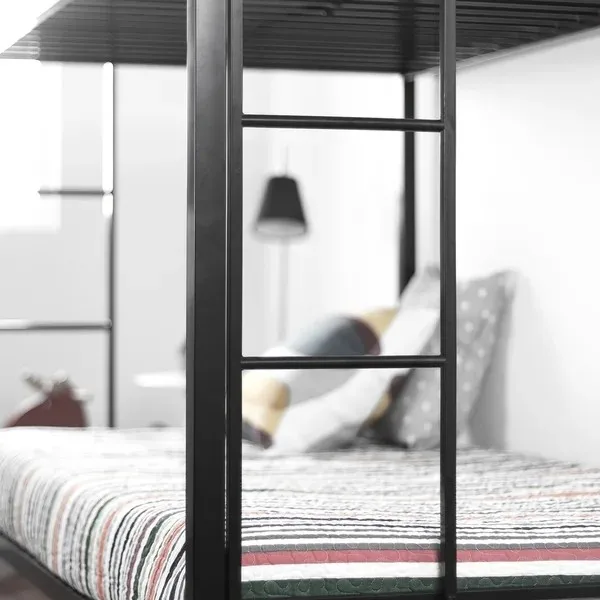 Дешевая металлическая двухъярусная кровать с шкафом для