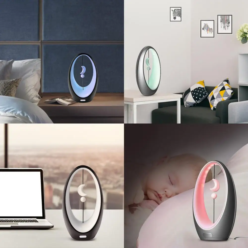 LED Bedside Lamp Sailing Art Lamp Balance Lamp with Magnetic Suspension Switch for Bedroom Living Room