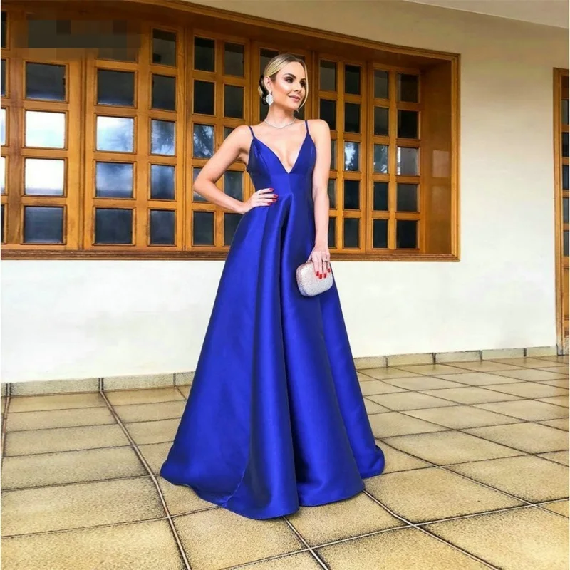 21+ Royal Blue Sparkle Prom Dress