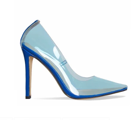 clear blue pumps