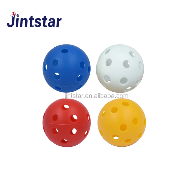 Недорогие Пластиковые Мячи для гольфа с отверстием, высококачественные мячи для тренировок в помещении