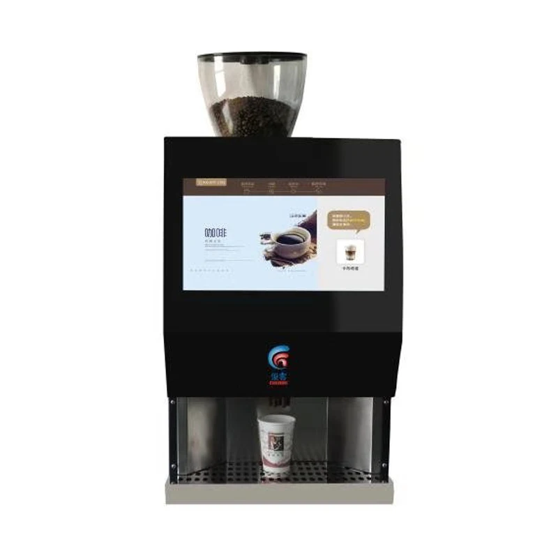 JK90 Touchless Fresh Coffee Vending Machine Carbon Steel Shell and Tempered Glass Face Pump Water/tap Water Google Pay QR Code